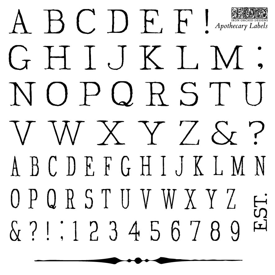 Apothecary Mini Stamp 6x6 set IOD