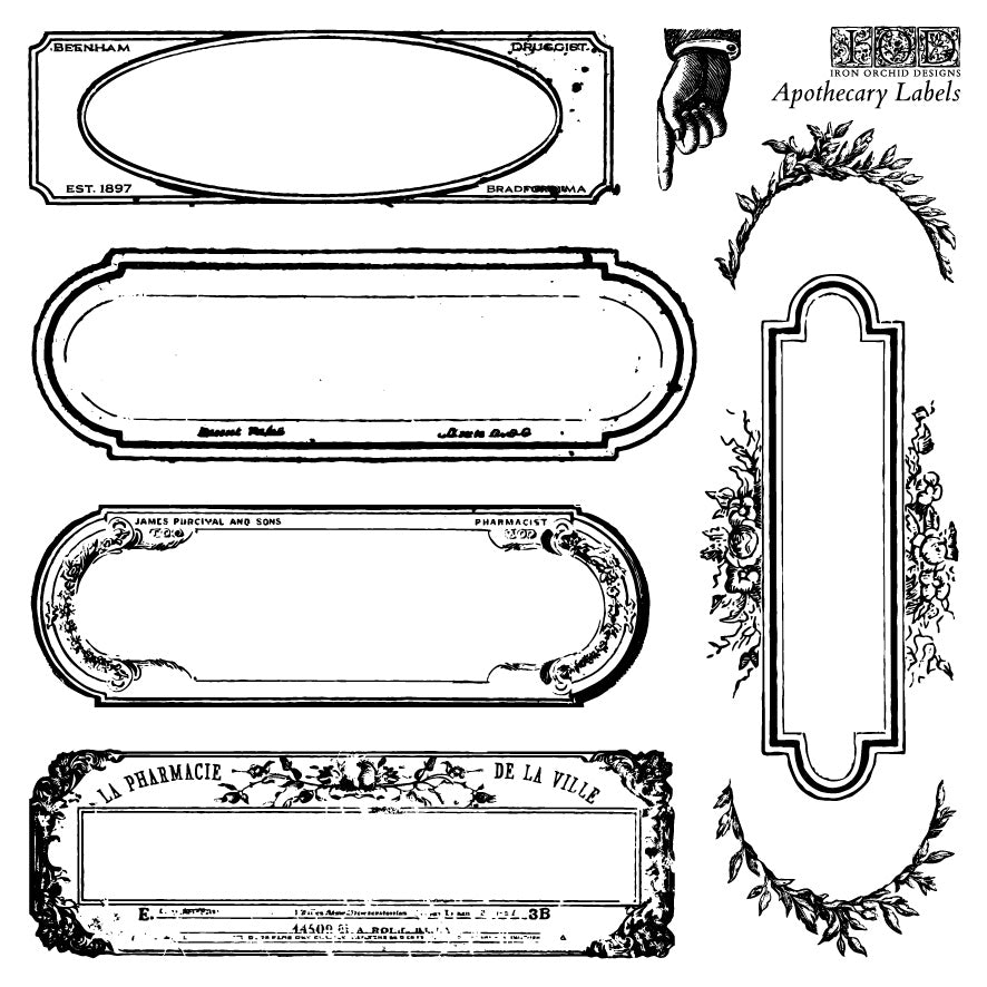 Apothecary Mini Stamp 6x6 set IOD