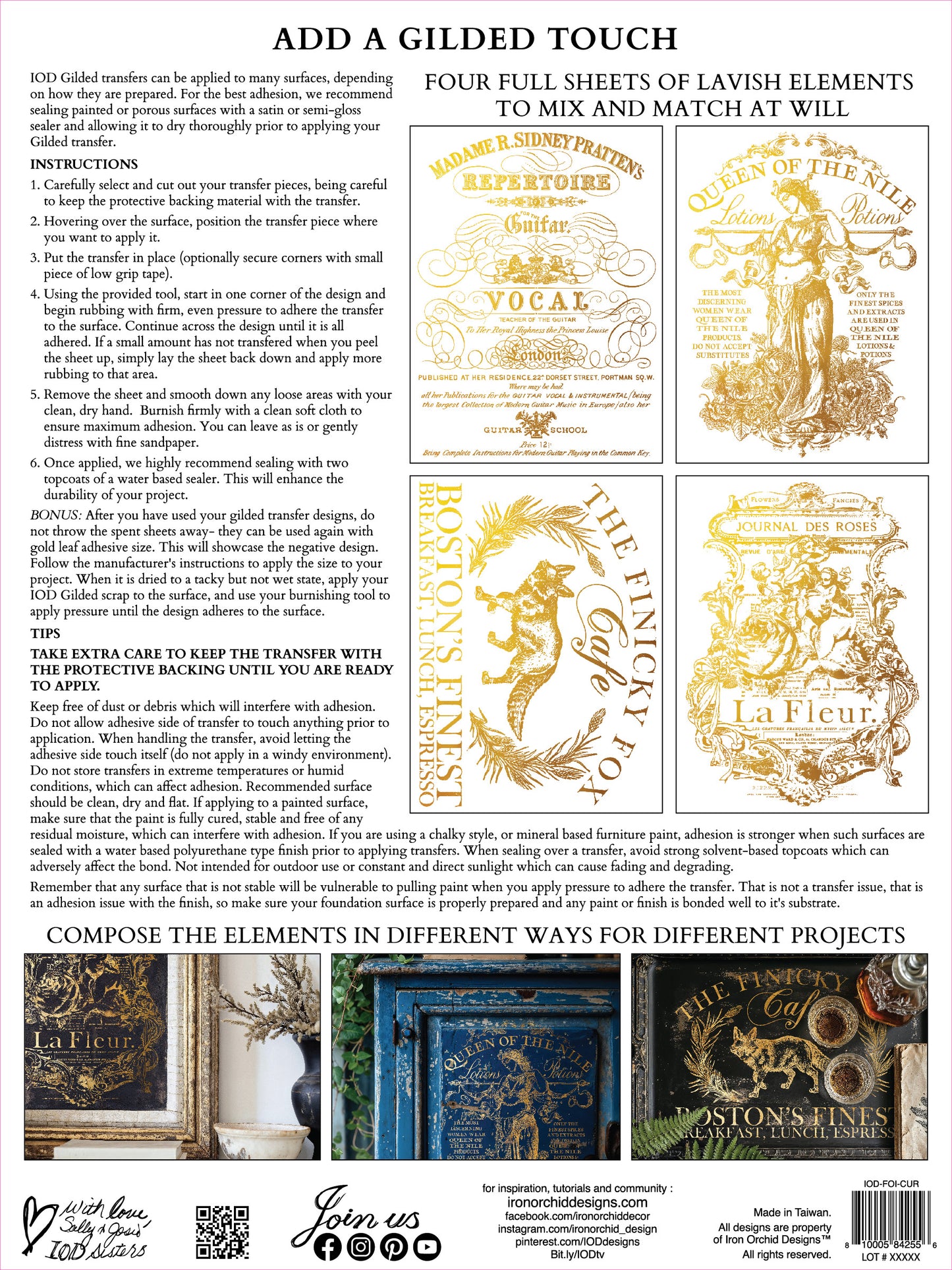 Curated Signage Gilded Transfer IOD