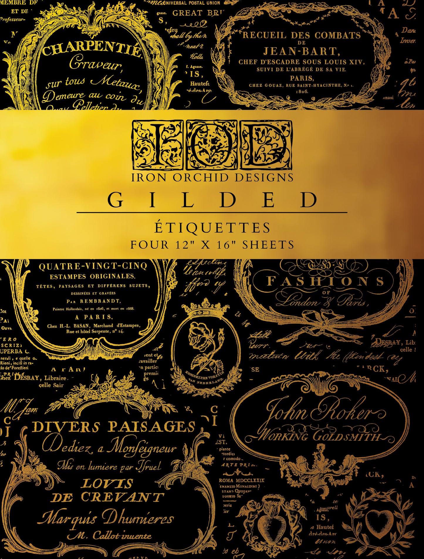 Etiquettes Gilded Transfer IOD