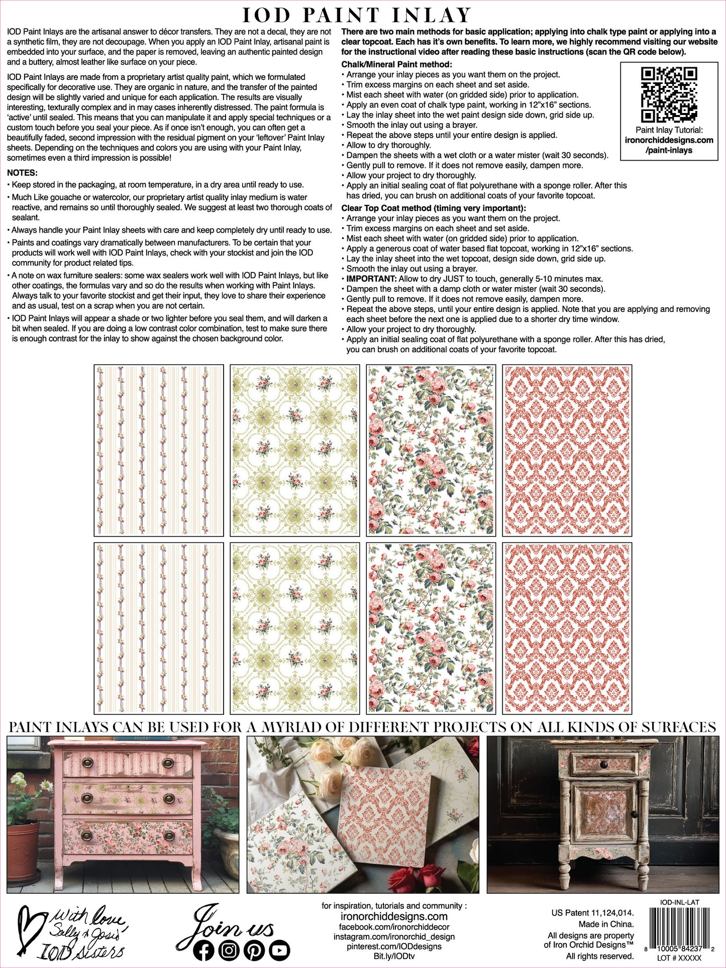 Lattice Rose Paint Inlay IOD