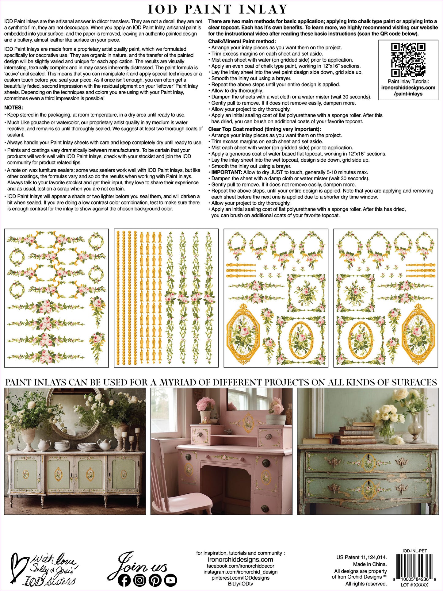 Petite Fleur pink Paint Inlay IOD
