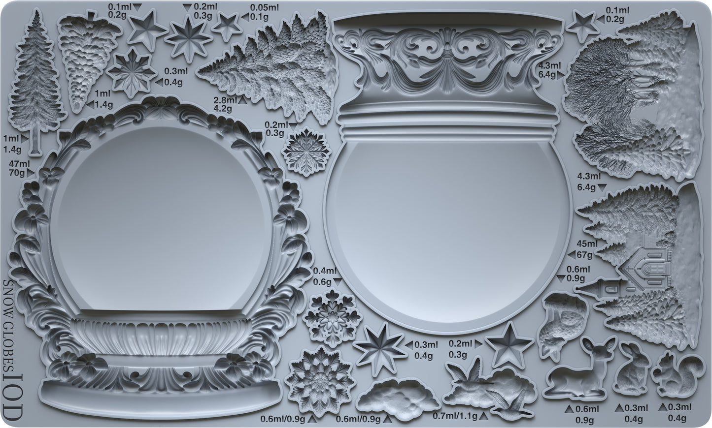 Snow Globes IOD 6x10 mould
