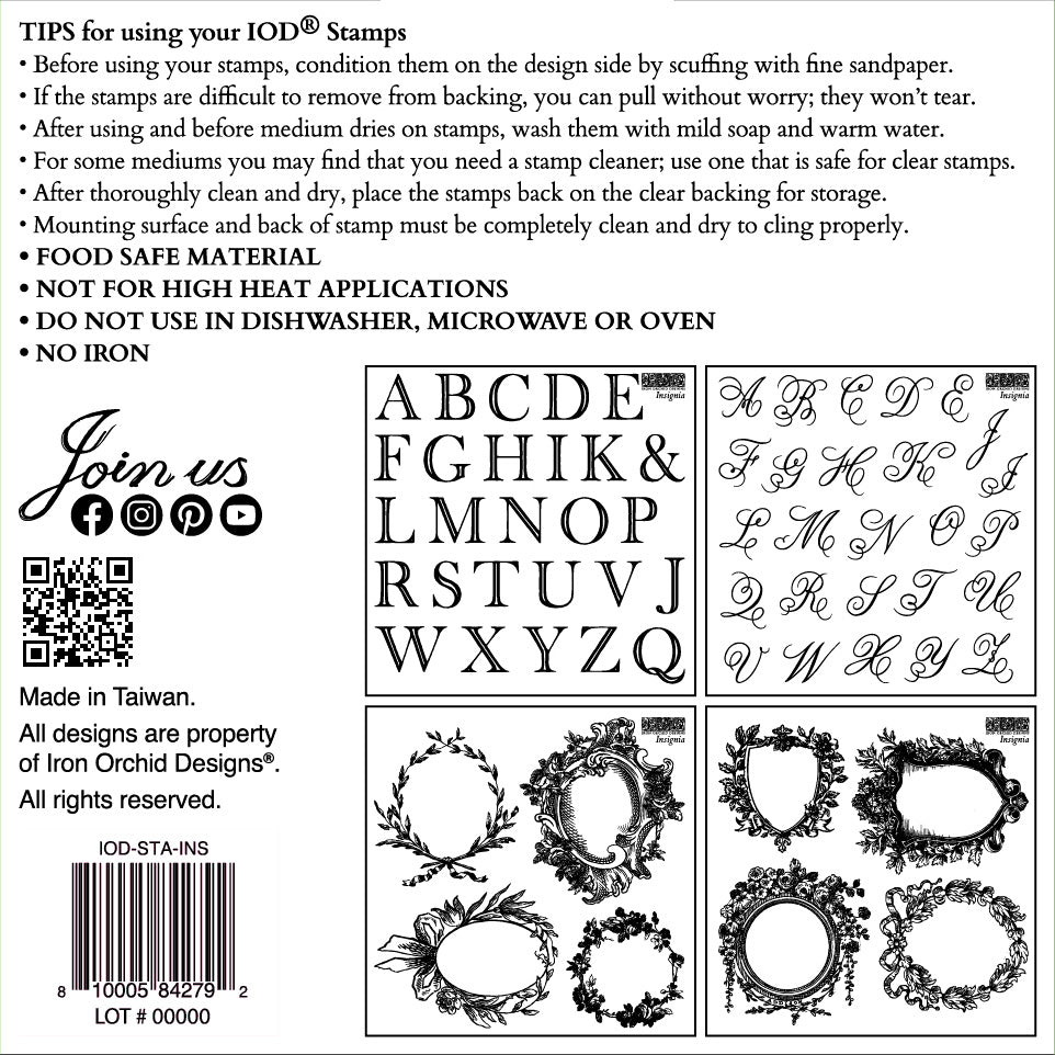 Insignia 6x6 Stamp Set IOD