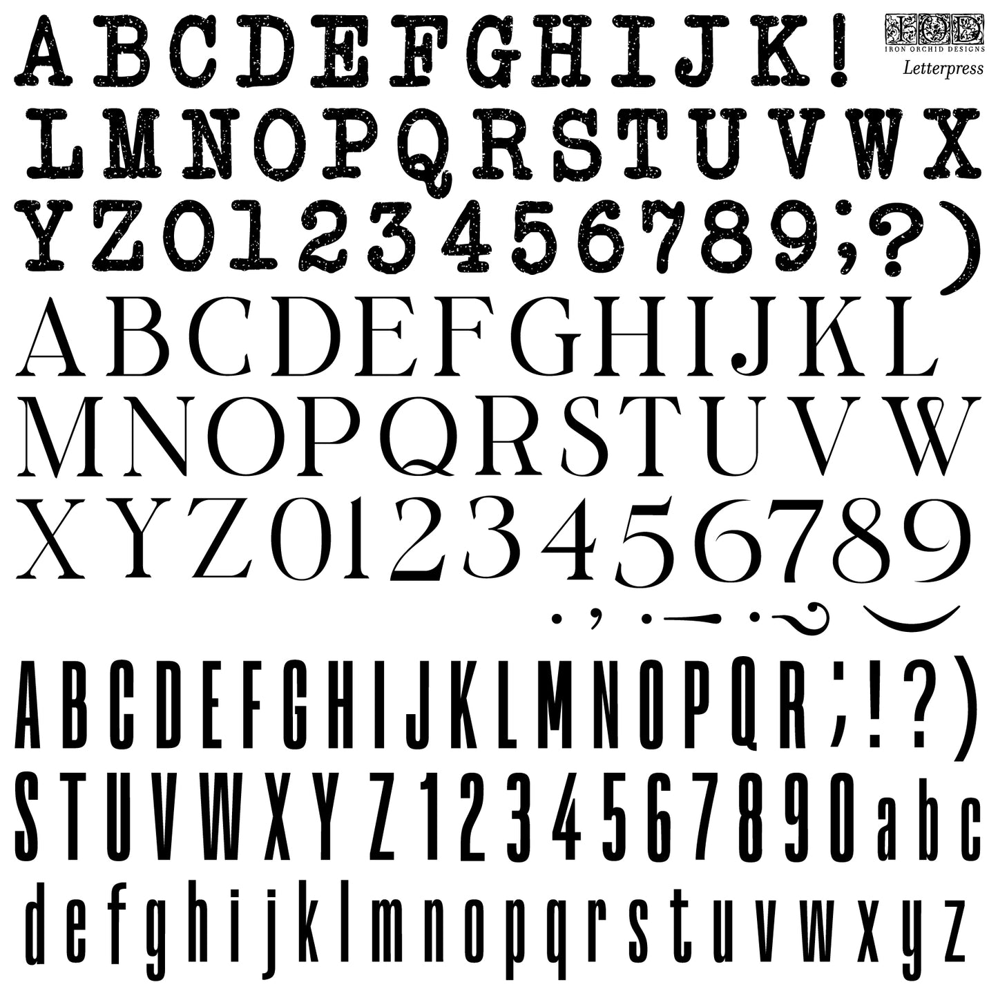 Letterpress stamp IOD