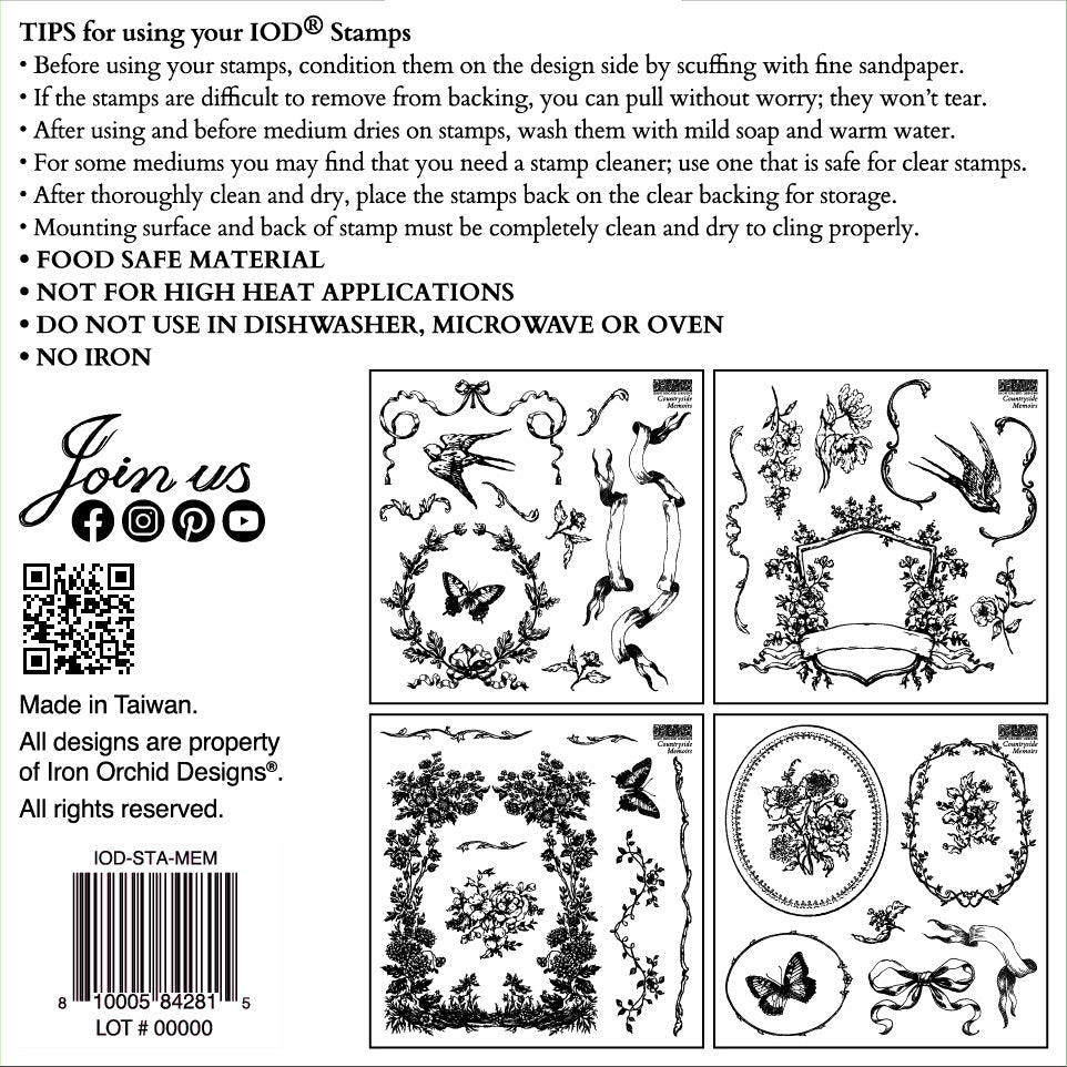 Countryside Memoirs 6x6 stamp set IOD