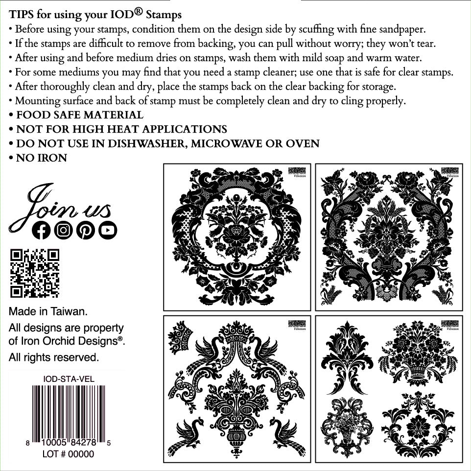 Velveteen 6x6 stamp set IOD