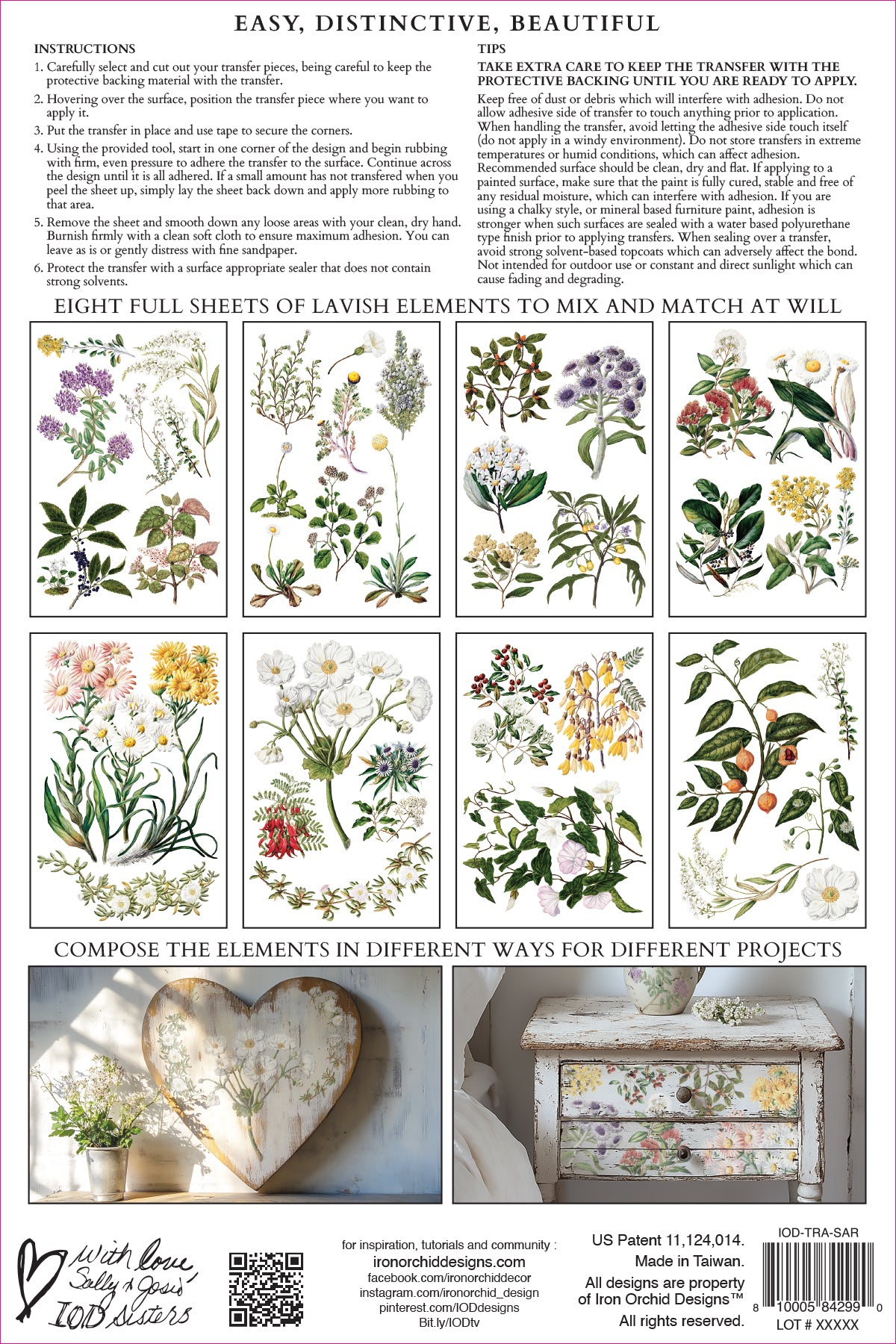 Sarah Featons Botanicals 8x12 transfer IOD