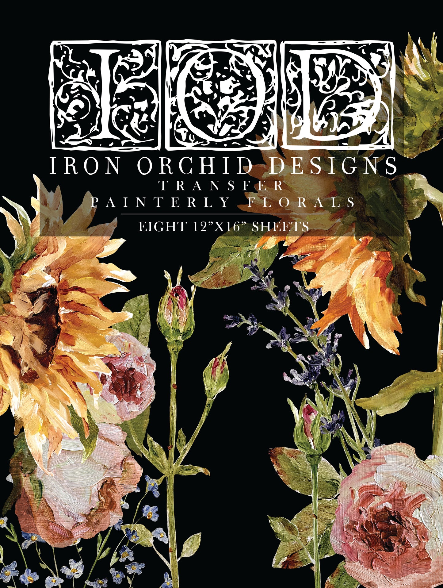Painterly Florals transfer IOD