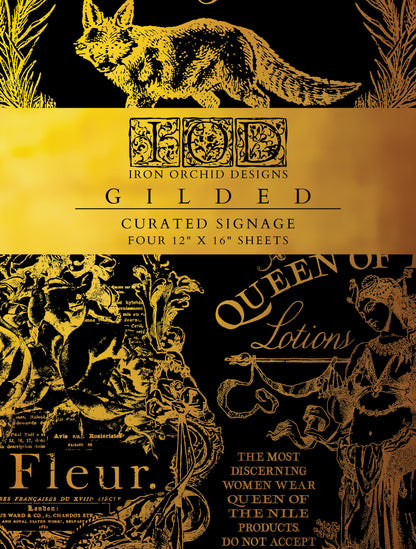 Curated Signage Gilded Transfer IOD