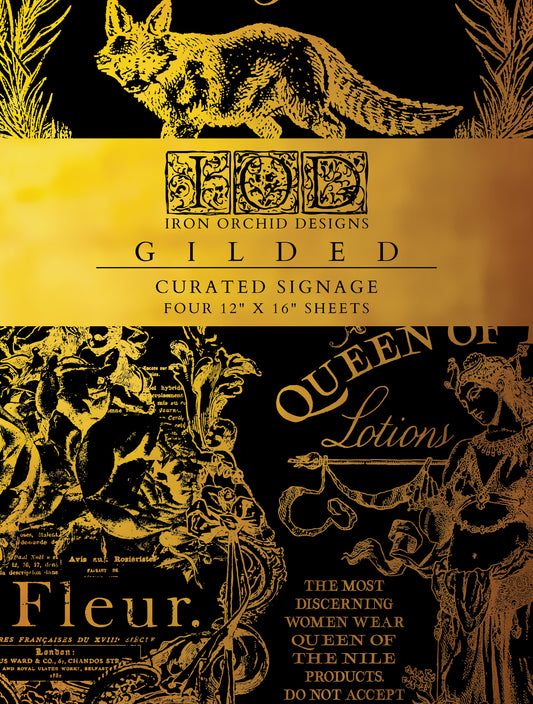 Curated Signage Gilded Transfer IOD