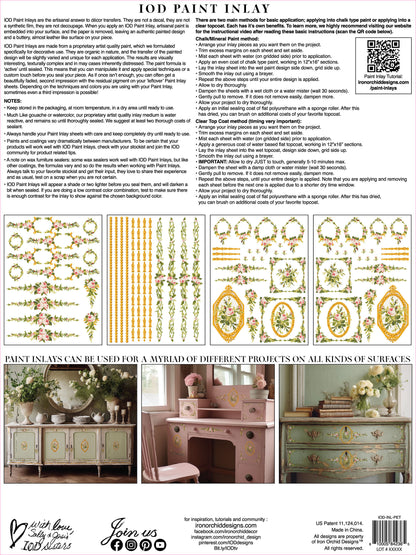 Petite Fleur pink Paint Inlay IOD