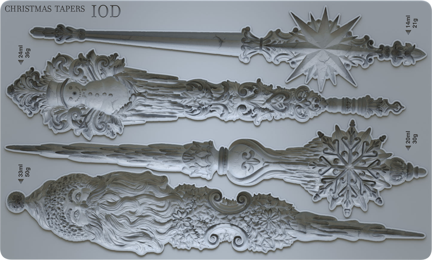 Christmas Tapers mould IOD