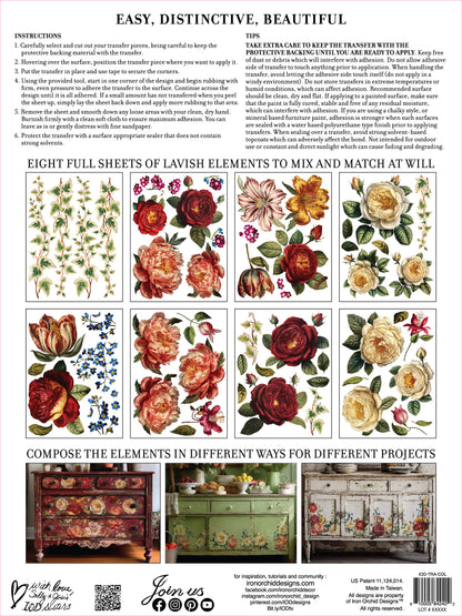 Collage de Fleurs transfer IOD