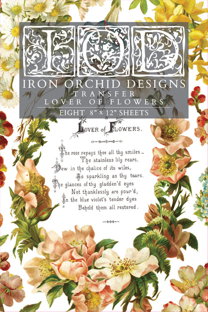 Lover of Flowers transfer 8x12 IOD