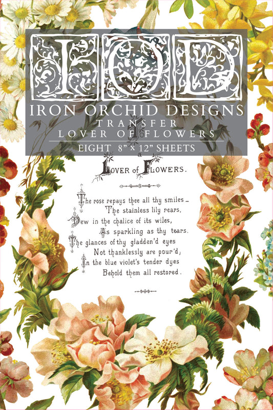 Lover of Flowers transfer 8x12 IOD