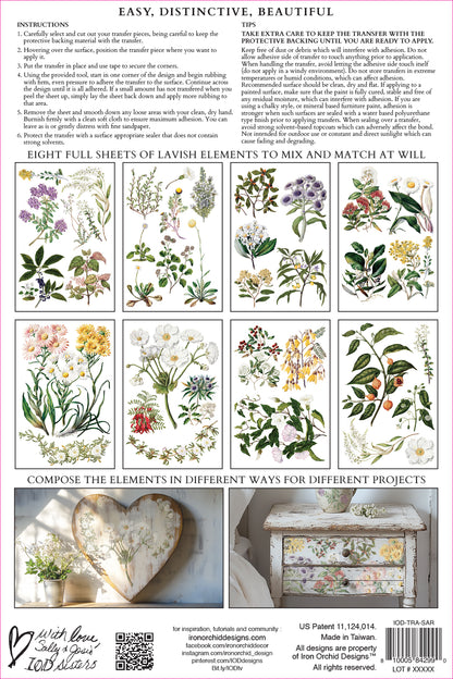 Sarah Featons Botanicals 8x12 transfer IOD