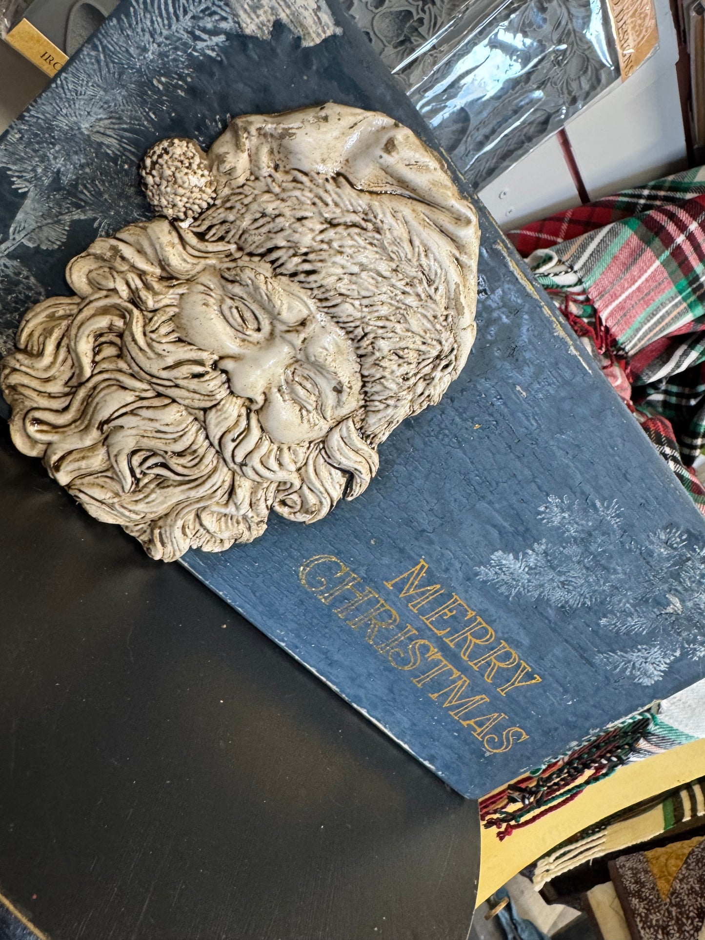 Merry Christmas Sign with 3D Santa