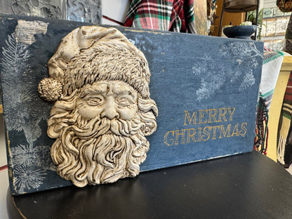 Merry Christmas Sign with 3D Santa