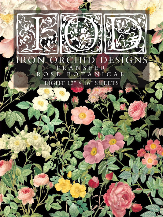 Rose Botanical Transfer IOD