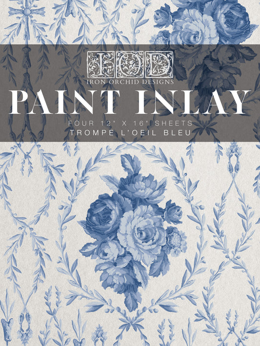 Trompe l'Oeil Blue Paint Inlay IOD