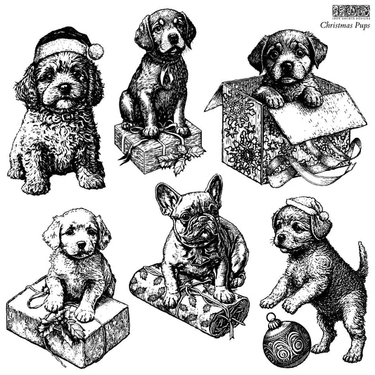 Christmas Puppies stamp IOD