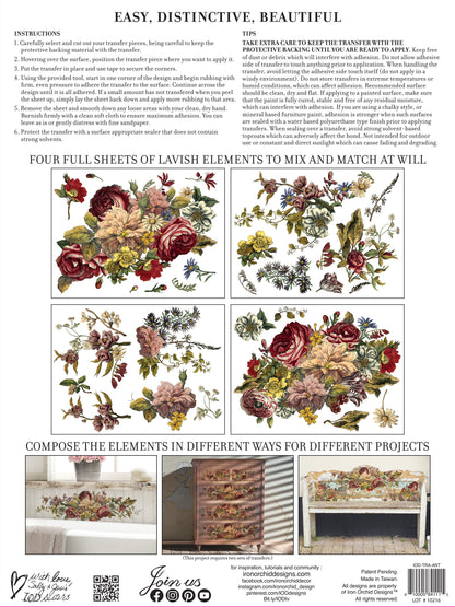 Floral Anthology transfer IOD