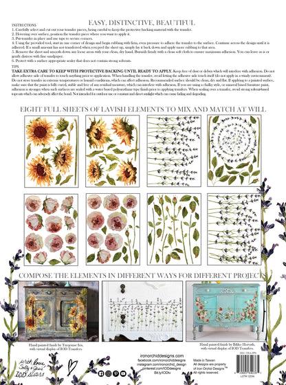 Painterly Florals transfer IOD
