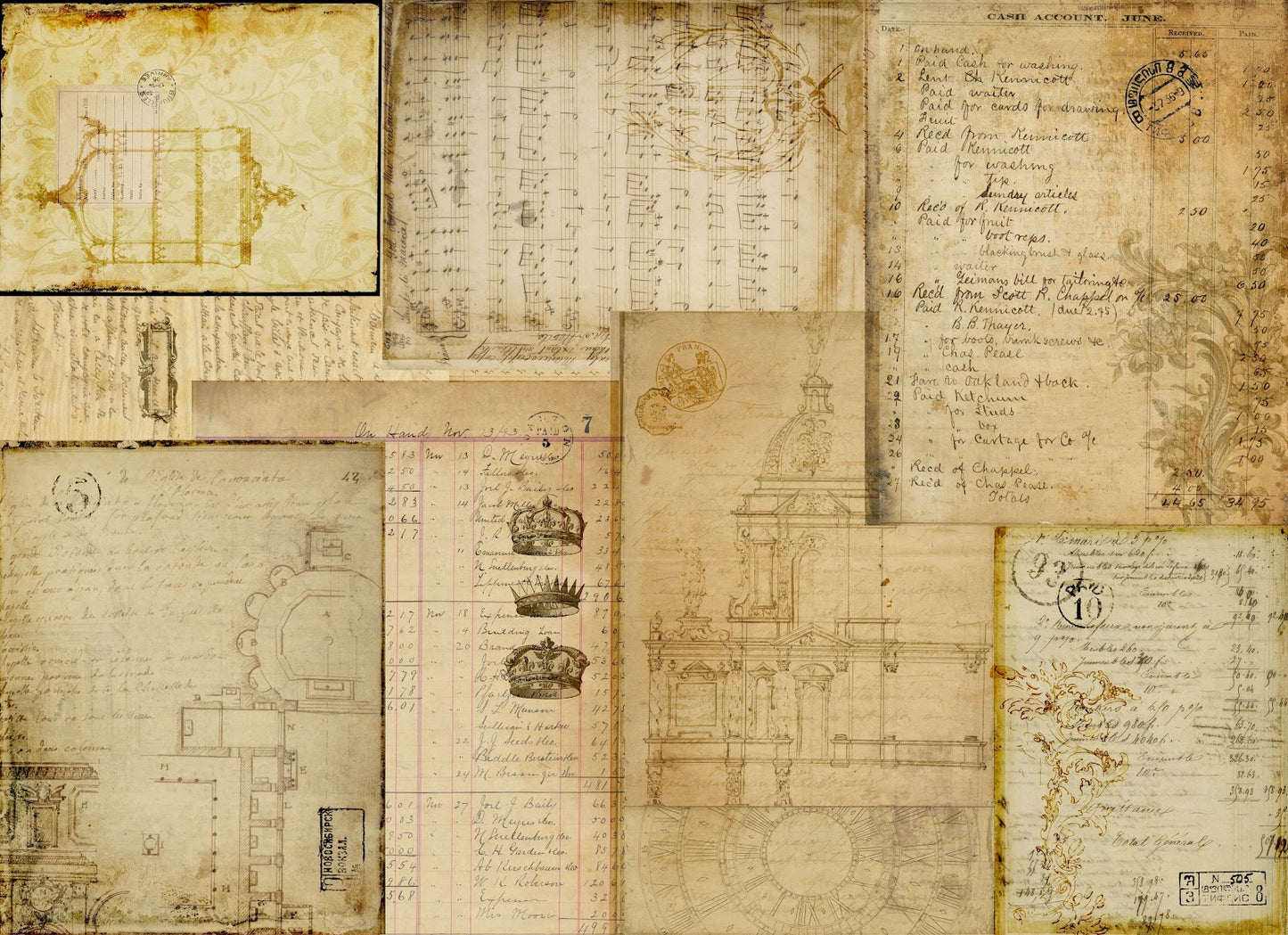 Warm Typography Decoupage paper