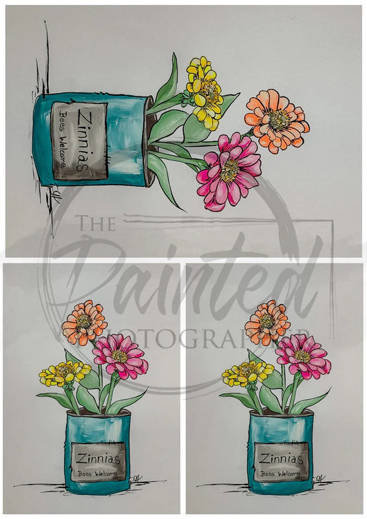 Zinnia Brilliance multiple rice paper